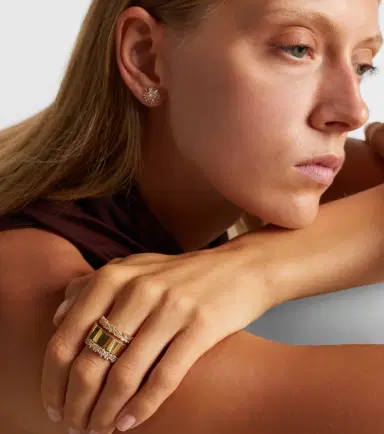 Suzanne Kalan Icon Midi 18kt gold tech ring jackets with diamonds | Thumbnail 4 Suzanne Kalan Icon Midi 18kt gold tech ring jackets with diamonds | Thumbnail 4
