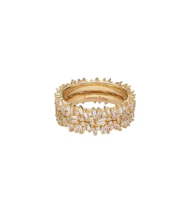 Suzanne Kalan Icon Midi 18kt gold tech ring jackets with diamonds | Thumbnail 1 Suzanne Kalan Icon Midi 18kt gold tech ring jackets with diamonds | Thumbnail 1
