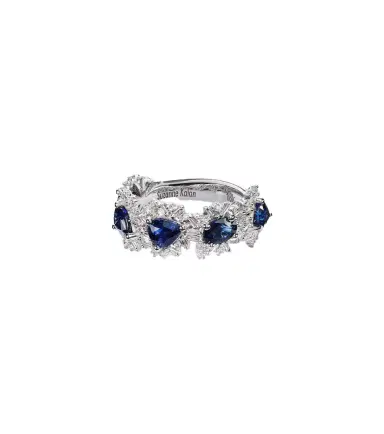 Suzanne Kalan 18kt white gold ring with sapphires and diamonds | Thumbnail 1 Suzanne Kalan 18kt white gold ring with sapphires and diamonds | Thumbnail 1