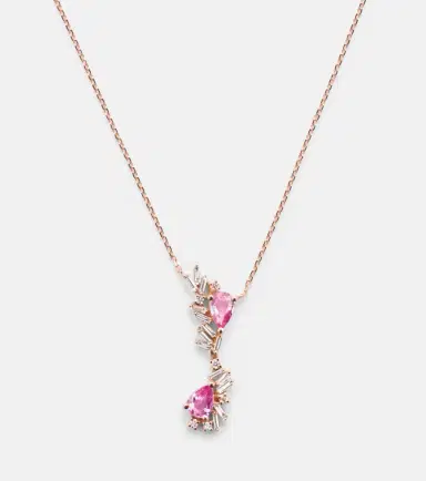 Suzanne Kalan One Of A Kind 18kt rose gold pendant necklace with sapphire and diamonds | Thumbnail 3 Suzanne Kalan One Of A Kind 18kt rose gold pendant necklace with sapphire and diamonds | Thumbnail 3