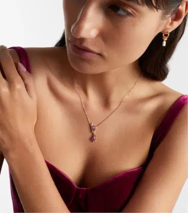 Suzanne Kalan One Of A Kind 18kt rose gold pendant necklace with sapphire and diamonds | Thumbnail 4 Suzanne Kalan One Of A Kind 18kt rose gold pendant necklace with sapphire and diamonds | Thumbnail 4