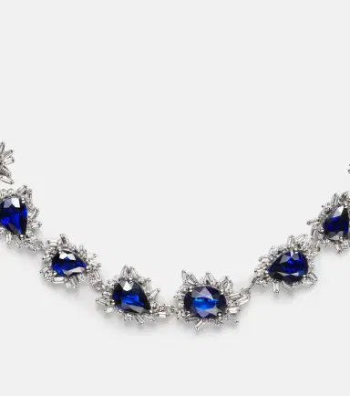 Suzanne Kalan 18kt white gold necklace with sapphires and diamonds | Thumbnail 2 Suzanne Kalan 18kt white gold necklace with sapphires and diamonds | Thumbnail 2