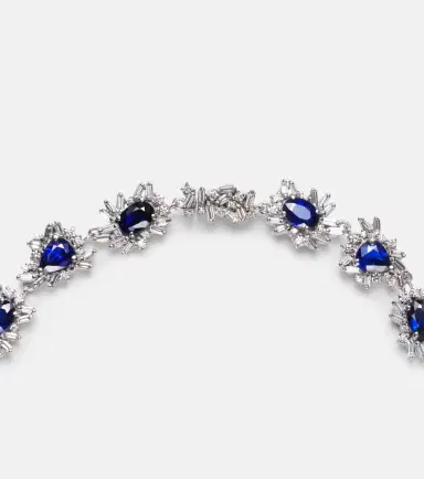 Suzanne Kalan 18kt white gold necklace with sapphires and diamonds | Thumbnail 3 Suzanne Kalan 18kt white gold necklace with sapphires and diamonds | Thumbnail 3
