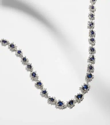 Suzanne Kalan 18kt white gold necklace with sapphires and diamonds | Thumbnail 4 Suzanne Kalan 18kt white gold necklace with sapphires and diamonds | Thumbnail 4