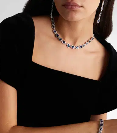 Suzanne Kalan 18kt white gold necklace with sapphires and diamonds | Thumbnail 5 Suzanne Kalan 18kt white gold necklace with sapphires and diamonds | Thumbnail 5