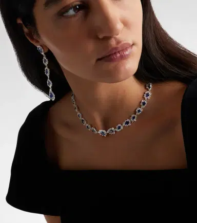 Suzanne Kalan 18kt white gold necklace with sapphires and diamonds | Thumbnail 6 Suzanne Kalan 18kt white gold necklace with sapphires and diamonds | Thumbnail 6