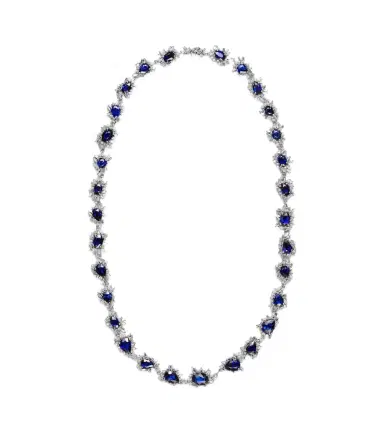Suzanne Kalan 18kt white gold necklace with sapphires and diamonds | Thumbnail 1 Suzanne Kalan 18kt white gold necklace with sapphires and diamonds | Thumbnail 1