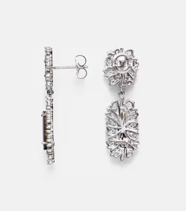 Suzanne Kalan 18kt white gold drop earrings with gemstones | Thumbnail 3 Suzanne Kalan 18kt white gold drop earrings with gemstones | Thumbnail 3