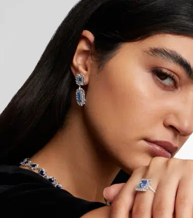 Suzanne Kalan 18kt white gold drop earrings with gemstones | Thumbnail 4 Suzanne Kalan 18kt white gold drop earrings with gemstones | Thumbnail 4