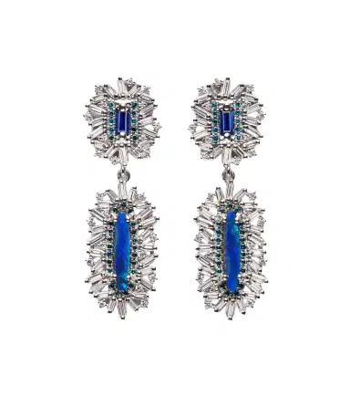Suzanne Kalan 18kt white gold drop earrings with gemstones | Thumbnail 1 Suzanne Kalan 18kt white gold drop earrings with gemstones | Thumbnail 1