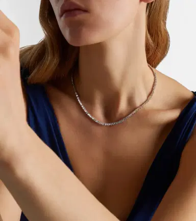 Suzanne Kalan Mini 18kt white gold tennis necklace with diamonds | Thumbnail 4 Suzanne Kalan Mini 18kt white gold tennis necklace with diamonds | Thumbnail 4