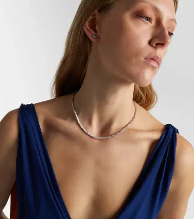 Suzanne Kalan Mini 18kt white gold tennis necklace with diamonds | Thumbnail 5 Suzanne Kalan Mini 18kt white gold tennis necklace with diamonds | Thumbnail 5