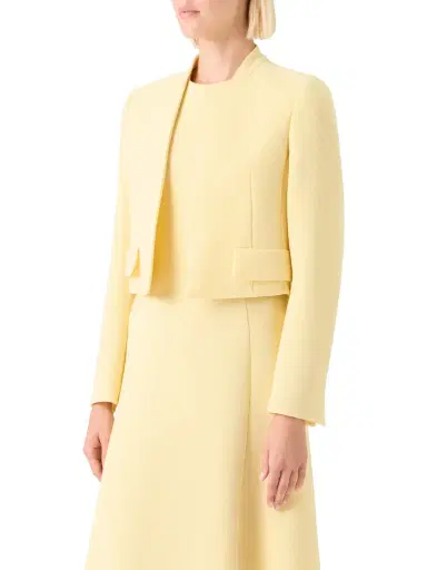 Akris Helena Wool Crepe Open-Front Short Jacket | Thumbnail 3 Akris Helena Wool Crepe Open-Front Short Jacket | Thumbnail 3