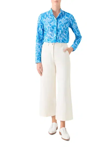 Akris Whitecaps Printed Cotton Voile Tunic Blouse | Thumbnail 2 Akris Whitecaps Printed Cotton Voile Tunic Blouse | Thumbnail 2