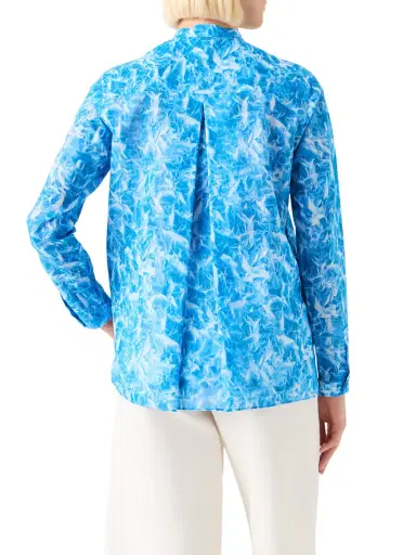 Akris Whitecaps Printed Cotton Voile Tunic Blouse | Thumbnail 4 Akris Whitecaps Printed Cotton Voile Tunic Blouse | Thumbnail 4