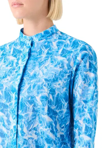 Akris Whitecaps Printed Cotton Voile Tunic Blouse | Thumbnail 5 Akris Whitecaps Printed Cotton Voile Tunic Blouse | Thumbnail 5