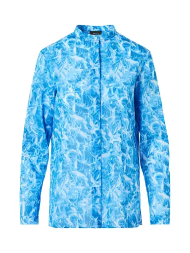 Akris Whitecaps Printed Cotton Voile Tunic Blouse | Thumbnail 1 Akris Whitecaps Printed Cotton Voile Tunic Blouse | Thumbnail 1