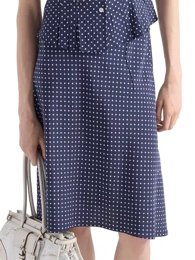 Prada Women's Polka-Dot Marocain Skirt - Blue | Thumbnail 3 Prada Women's Polka-Dot Marocain Skirt - Blue | Thumbnail 3