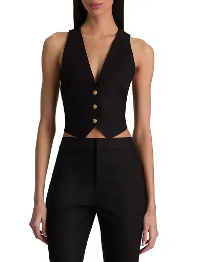 Alice + Olivia Women's Donna Crop Vest - Black - Size 14 | Thumbnail 3 Alice + Olivia Women's Donna Crop Vest - Black - Size 14 | Thumbnail 3