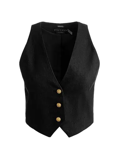 Alice + Olivia Women's Donna Crop Vest - Black - Size 14 | Thumbnail 1 Alice + Olivia Women's Donna Crop Vest - Black - Size 14 | Thumbnail 1