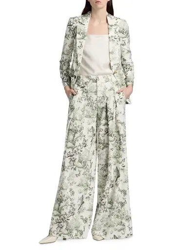 Alice + Olivia Women's Blaire Printed Linen-Blend Wide-Leg Pants - Daybreak - Size 10 | Thumbnail 2 Alice + Olivia Women's Blaire Printed Linen-Blend Wide-Leg Pants - Daybreak - Size 10 | Thumbnail 2