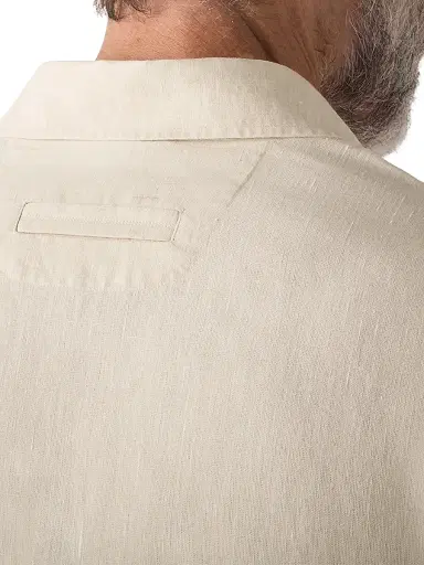 ZEGNA Men's Oasi Lino Polo Shirt - Light Taupe | Thumbnail 4 ZEGNA Men's Oasi Lino Polo Shirt - Light Taupe | Thumbnail 4