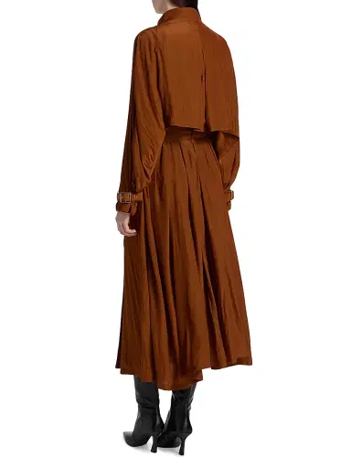 Lanvin Women's Satin Belted Trench Coat - Chestnuts | Thumbnail 5 Lanvin Women's Satin Belted Trench Coat - Chestnuts | Thumbnail 5