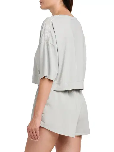 MOSCHINO Women's Cotton Crop T-Shirt - Grey | Thumbnail 5 MOSCHINO Women's Cotton Crop T-Shirt - Grey | Thumbnail 5