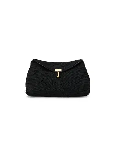 Toteme Women's T-Lock Mini Rope Clutch - Black | Thumbnail 1 Toteme Women's T-Lock Mini Rope Clutch - Black | Thumbnail 1