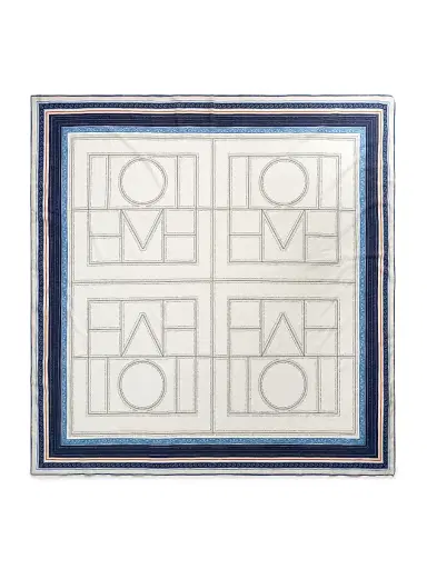 Toteme Women's Collector Monogram Voile Sarong - Ecru Navy | Thumbnail 1 Toteme Women's Collector Monogram Voile Sarong - Ecru Navy | Thumbnail 1