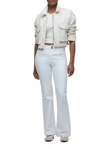 Hudson Jeans Women's Dana High-Rise Flared Jeans - White | Thumbnail 2 Hudson Jeans Women's Dana High-Rise Flared Jeans - White | Thumbnail 2