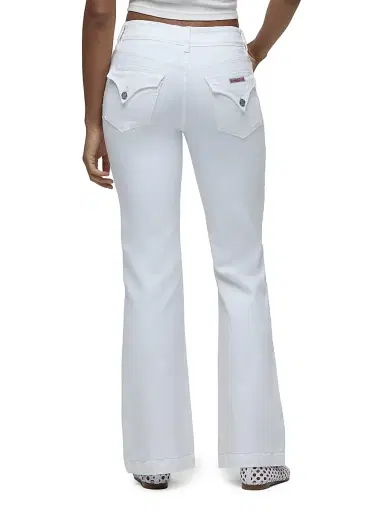 Hudson Jeans Women's Dana High-Rise Flared Jeans - White | Thumbnail 6 Hudson Jeans Women's Dana High-Rise Flared Jeans - White | Thumbnail 6