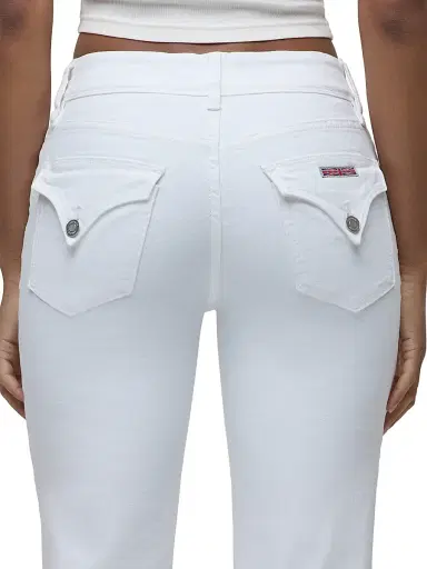 Hudson Jeans Women's Dana High-Rise Flared Jeans - White | Thumbnail 8 Hudson Jeans Women's Dana High-Rise Flared Jeans - White | Thumbnail 8