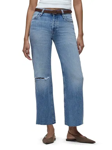 Hudson Jeans Women's Rosie Distressed High-Rise Wide-Leg Jeans - My Way | Thumbnail 4 Hudson Jeans Women's Rosie Distressed High-Rise Wide-Leg Jeans - My Way | Thumbnail 4
