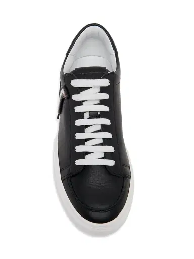 MOSCHINO Men's Goose Leather Low-Top Sneakers | Thumbnail 4 MOSCHINO Men's Goose Leather Low-Top Sneakers | Thumbnail 4