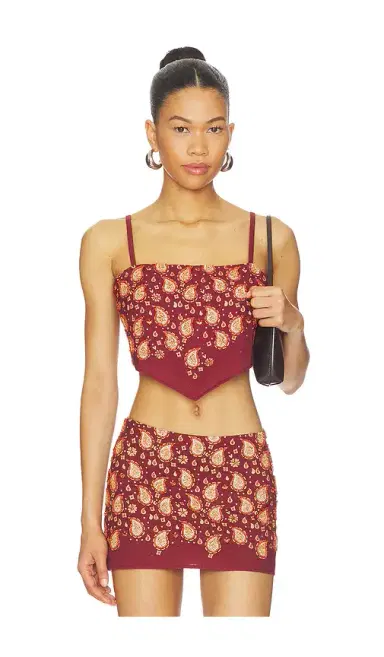 Understated Leather x REVOLVE Beaded Paisley Top | Thumbnail 1 Understated Leather x REVOLVE Beaded Paisley Top | Thumbnail 1