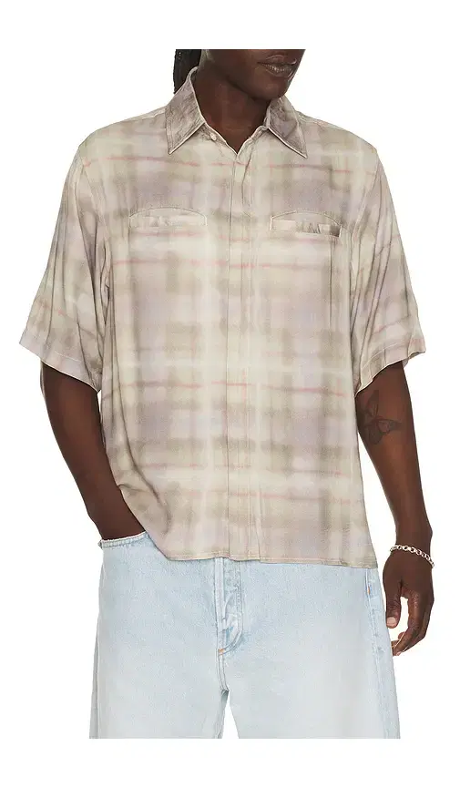 Airbrush Plaid Button Up Shirt Airbrush Plaid Button Up Shirt