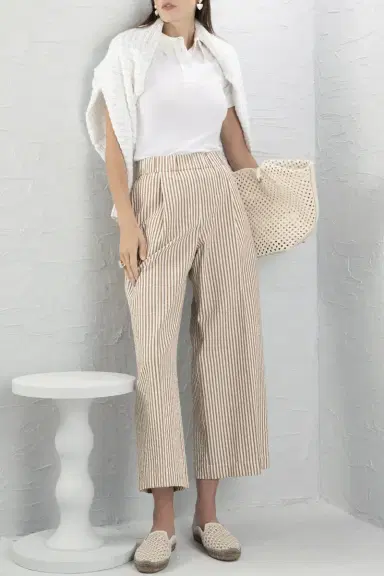 Brunello Cucinelli Stripe Elastic Waist Pant | Thumbnail 2 Brunello Cucinelli Stripe Elastic Waist Pant | Thumbnail 2