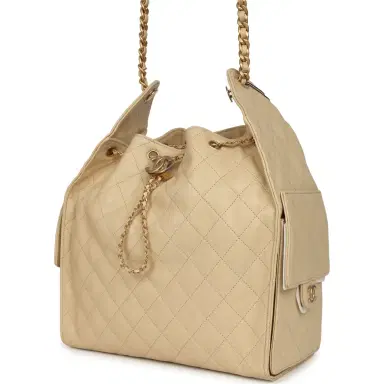 Chanel Chanel Medium 25 Hobo Bag Light Beige Caviar Antique Gold Hardware | Thumbnail 5 Chanel Chanel Medium 25 Hobo Bag Light Beige Caviar Antique Gold Hardware | Thumbnail 5