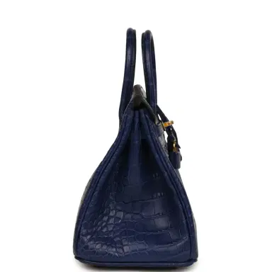 HERMÈS Hermes Birkin 25 Bleu Saphir Matte Alligator Gold Hardware | Thumbnail 3 HERMÈS Hermes Birkin 25 Bleu Saphir Matte Alligator Gold Hardware | Thumbnail 3