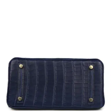 HERMÈS Hermes Birkin 25 Bleu Saphir Matte Alligator Gold Hardware | Thumbnail 6 HERMÈS Hermes Birkin 25 Bleu Saphir Matte Alligator Gold Hardware | Thumbnail 6