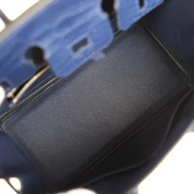 HERMÈS Hermes Birkin 25 Bleu Saphir Matte Alligator Gold Hardware | Thumbnail 8 HERMÈS Hermes Birkin 25 Bleu Saphir Matte Alligator Gold Hardware | Thumbnail 8