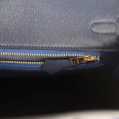 HERMÈS Hermes Birkin 25 Bleu Saphir Matte Alligator Gold Hardware | Thumbnail 9 HERMÈS Hermes Birkin 25 Bleu Saphir Matte Alligator Gold Hardware | Thumbnail 9
