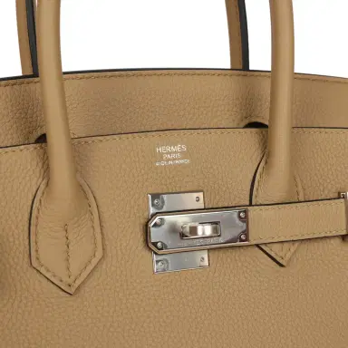 HERMÈS Hermes Birkin 30 Poussiere Togo Palladium Hardware | Thumbnail 7 HERMÈS Hermes Birkin 30 Poussiere Togo Palladium Hardware | Thumbnail 7