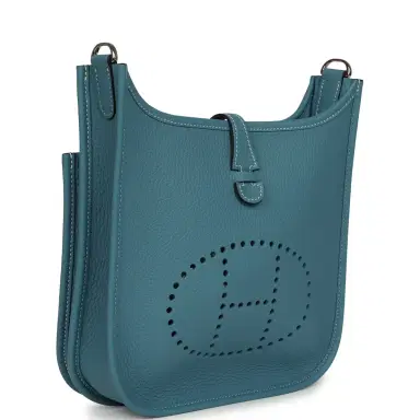HERMÈS Hermes Evelyne 23 Blue Jean Clemence Palladium Hardware | Thumbnail 2 HERMÈS Hermes Evelyne 23 Blue Jean Clemence Palladium Hardware | Thumbnail 2