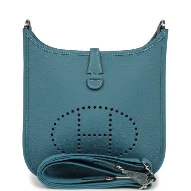 HERMÈS Hermes Evelyne 23 Blue Jean Clemence Palladium Hardware | Thumbnail 1 HERMÈS Hermes Evelyne 23 Blue Jean Clemence Palladium Hardware | Thumbnail 1