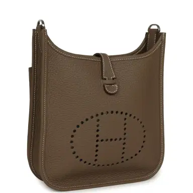 HERMÈS Hermes Evelyne 23 Etoupe Clemence Palladium Hardware | Thumbnail 2 HERMÈS Hermes Evelyne 23 Etoupe Clemence Palladium Hardware | Thumbnail 2