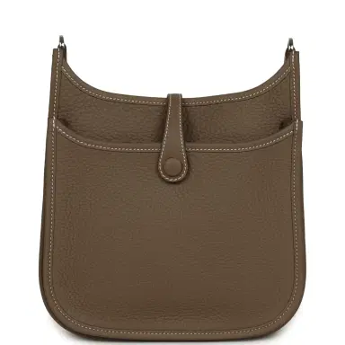 HERMÈS Hermes Evelyne 23 Etoupe Clemence Palladium Hardware | Thumbnail 4 HERMÈS Hermes Evelyne 23 Etoupe Clemence Palladium Hardware | Thumbnail 4