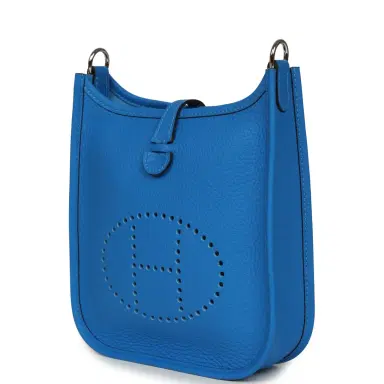 HERMÈS Hermes Evelyne TPM New Bleu Hydra Clemence Palladium Hardware | Thumbnail 5 HERMÈS Hermes Evelyne TPM New Bleu Hydra Clemence Palladium Hardware | Thumbnail 5