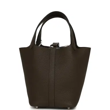 HERMÈS Hermes Picotin Lock 18 Vert Loden Clemence Palladium Hardware | Thumbnail 4 HERMÈS Hermes Picotin Lock 18 Vert Loden Clemence Palladium Hardware | Thumbnail 4